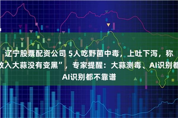 辽宁股票配资公司 5人吃野菌中毒，上吐下泻，称“下锅放入大蒜没有变黑”，专家提醒：大蒜测毒、AI识别都不靠谱